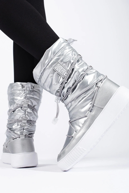 Botas de nieve plateadas con...