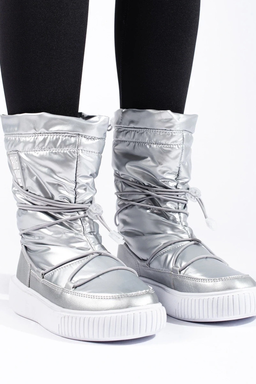 Botas de nieve plateadas con...
