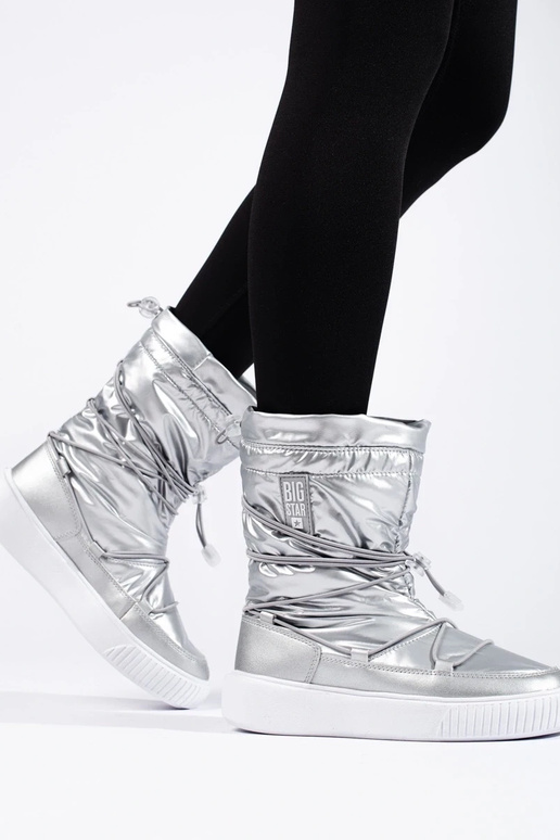 Botas de nieve plateadas con...