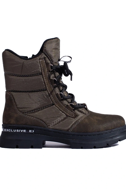 Botas de nieve mujer con cordones caqui