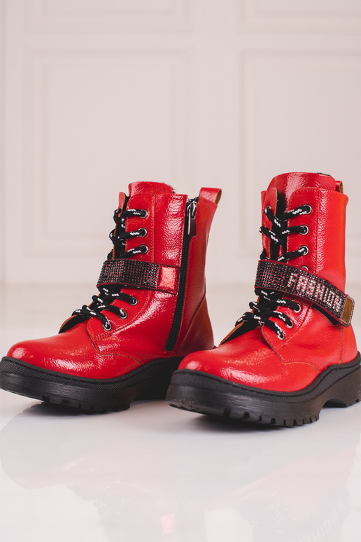 Botas niña Potocki con cristales Rojo