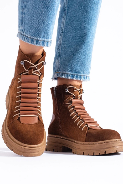 botas marrones de cuero natural botas marrones de cuero natural