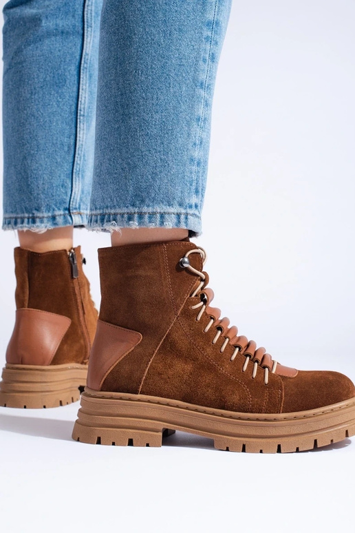 botas marrones de cuero natural botas marrones de cuero natural