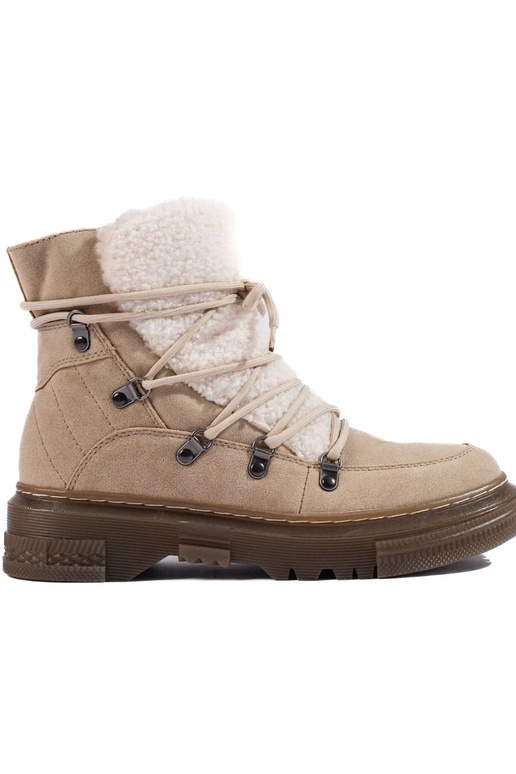 Botas de nieve mujer beige con piel...