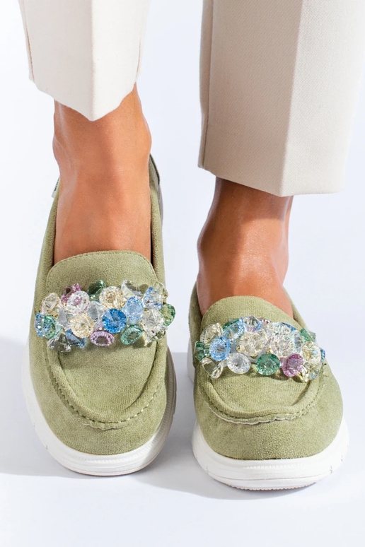 Mocasines con plataforma Shelovet verde