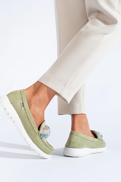 Mocasines con plataforma Shelovet verde