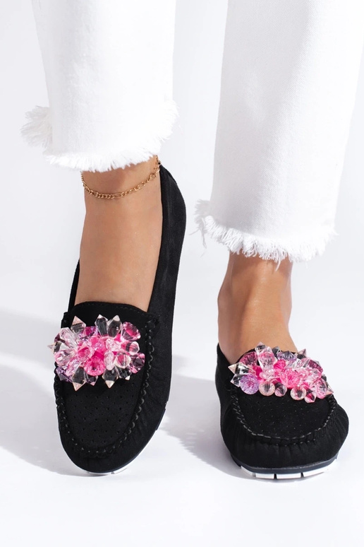 Mocasines Shelovet de ante negro