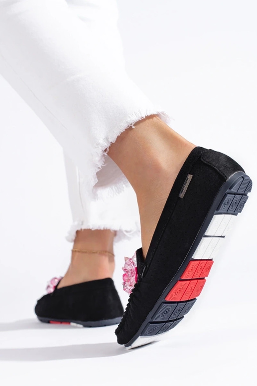 Mocasines Shelovet de ante negro