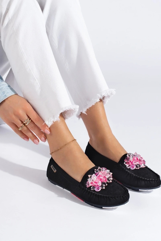 Mocasines Shelovet de ante negro