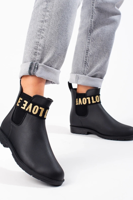 botas de goma cortas negras Shelovet botas de goma cortas negras Shelovet