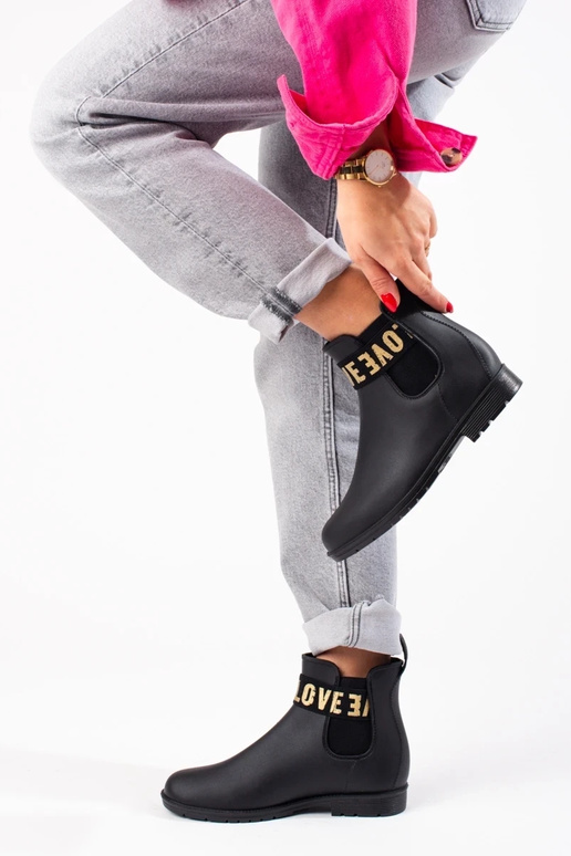 botas de goma cortas negras Shelovet botas de goma cortas negras Shelovet