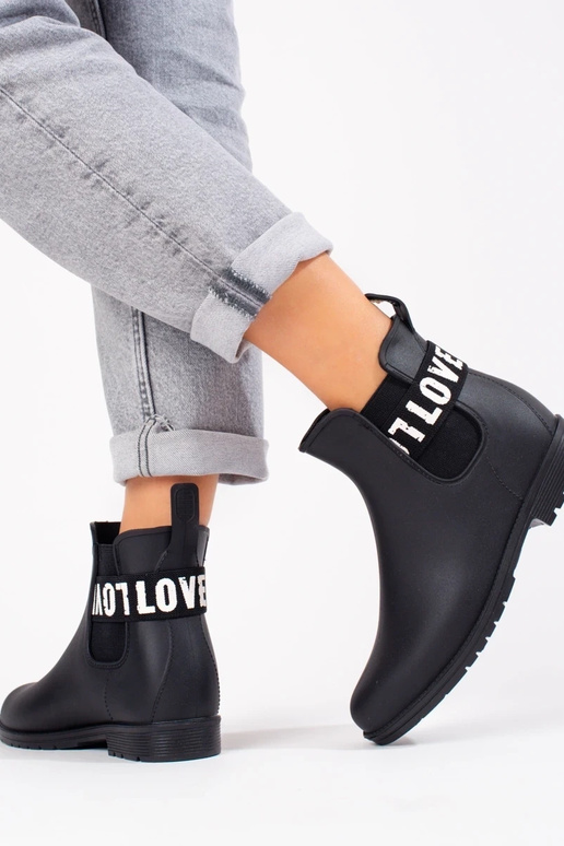 botas de goma cortas negras Shelovet