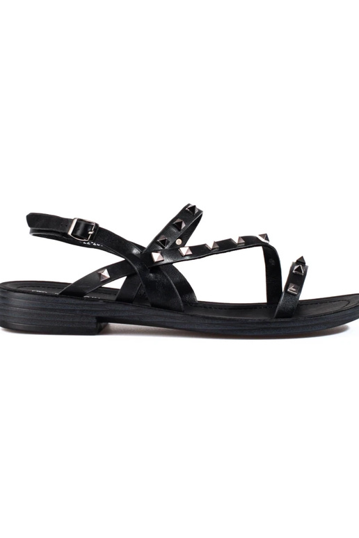 sandalias negras con remaches Potocki