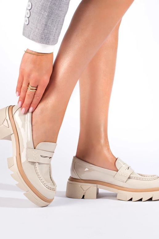 Mocasines beige con plataforma Shelovet Mocasines beige con plataforma Shelovet
