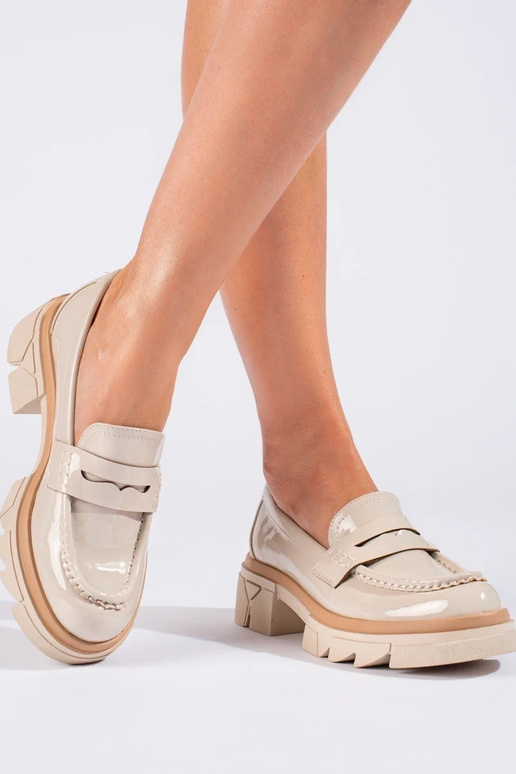 Mocasines beige con plataforma Shelovet Mocasines beige con plataforma Shelovet