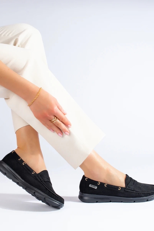 Mocasines Shelovet de ante negro