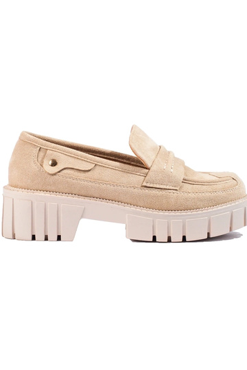 Mocasines beige en ante...