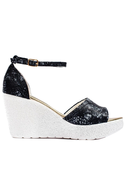 sandalias en color blanco-negro Shelovet