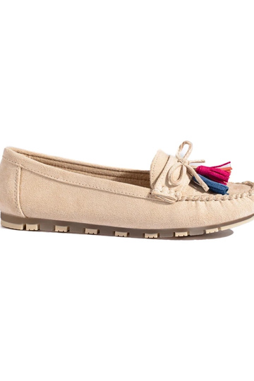 Mocasines boho ante beige...