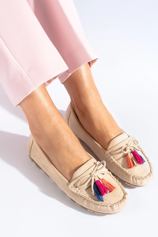 Mocasines boho ante beige Shelovet