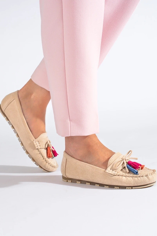 Mocasines boho ante beige Shelovet