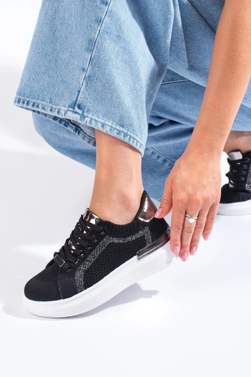 Zapatos textiles con plataforma...