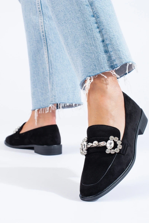 Mocasines ante negro con hebillas...