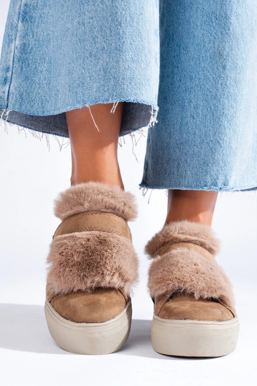 botas de ante beige con pelo Shelovet botas de ante beige con pelo Shelovet