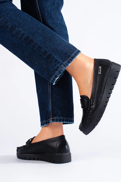 Mocasines ecopiel color negro Shelovet