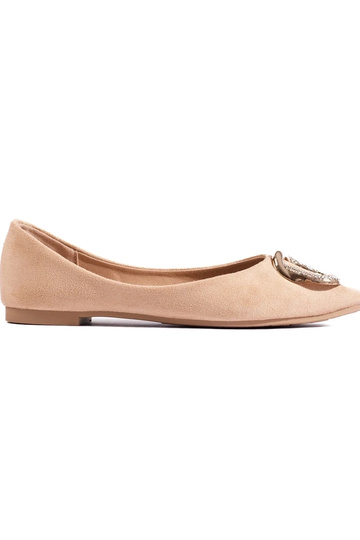 en ante beige bailarina...