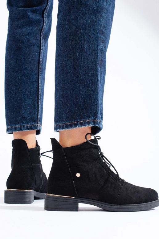 Zapatos de ante negros para mujer