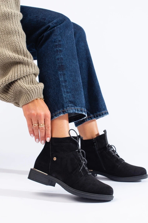 Zapatos de ante negros para mujer