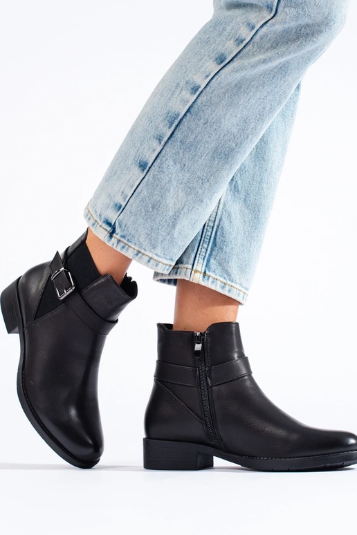 Zapatos negros de mujer con inserción...