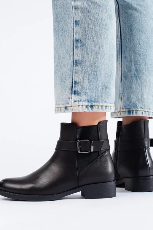 Zapatos negros de mujer con inserción...