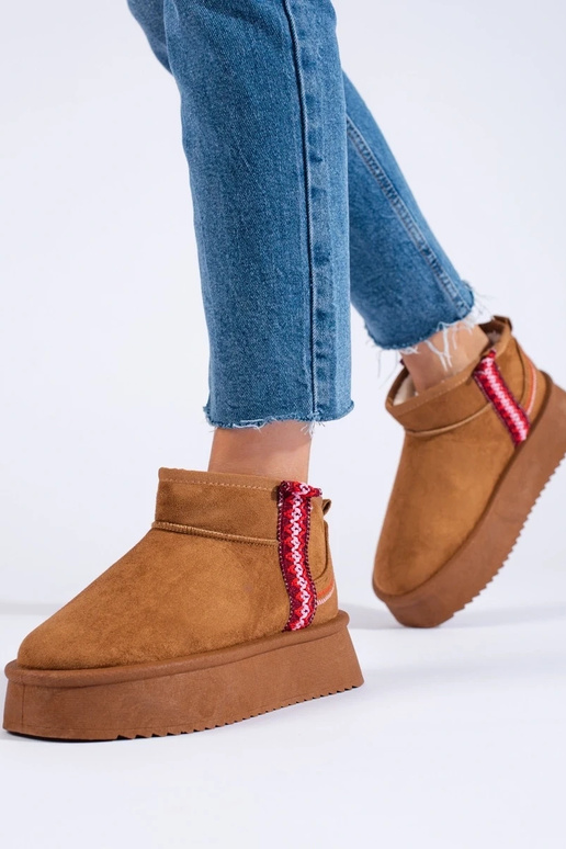 de ante Botas de nieve de mujer camel