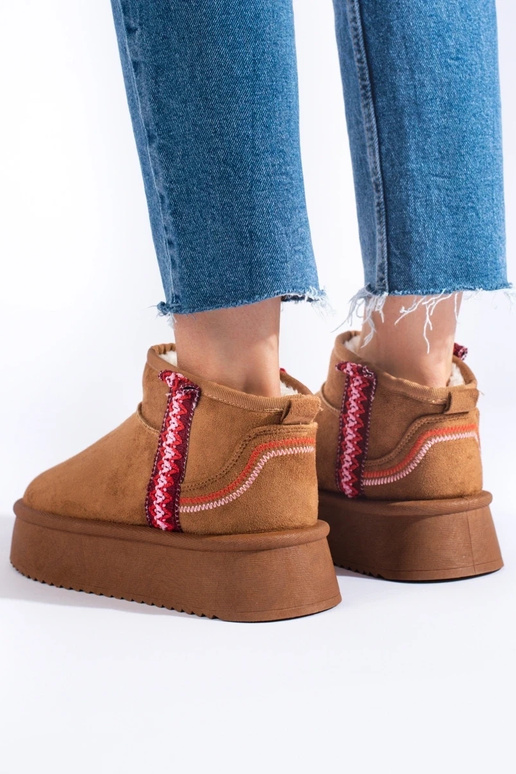 de ante Botas de nieve de mujer camel