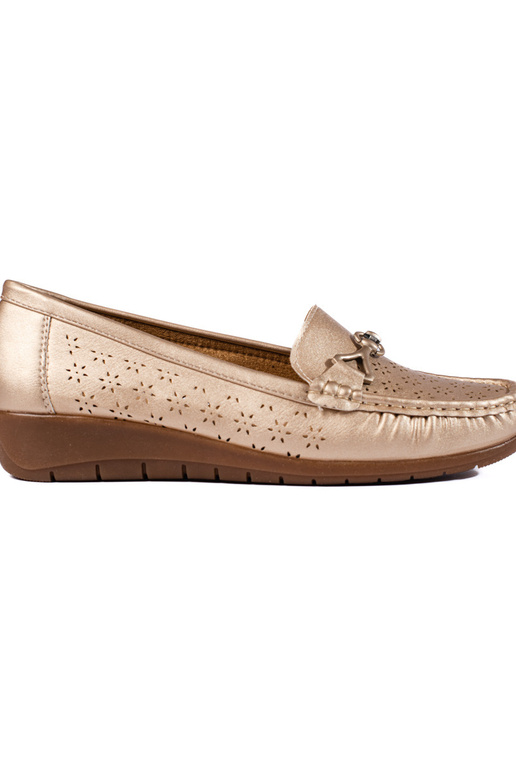 mocasines de mujer color dorado