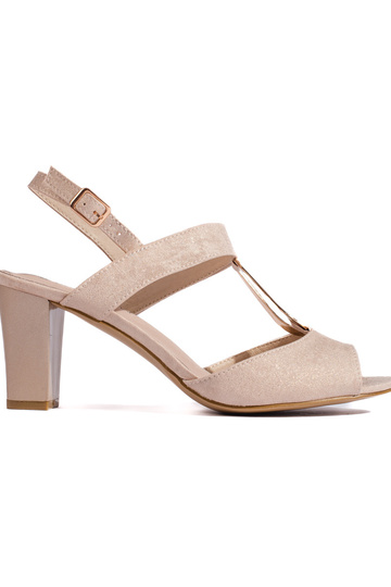 sandalias de tacón doradas