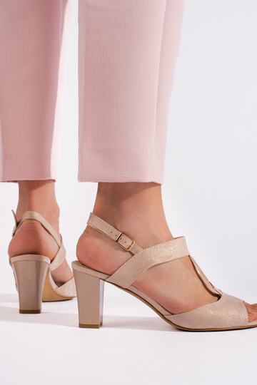 sandalias de tacón doradas 2