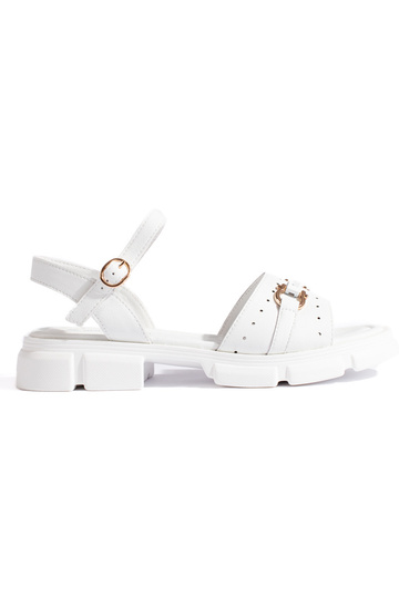 Sandalias de cuero blancas...