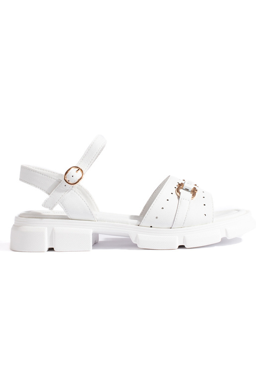 Sandalias de cuero blancas para mujer Sandalias de cuero blancas para mujer