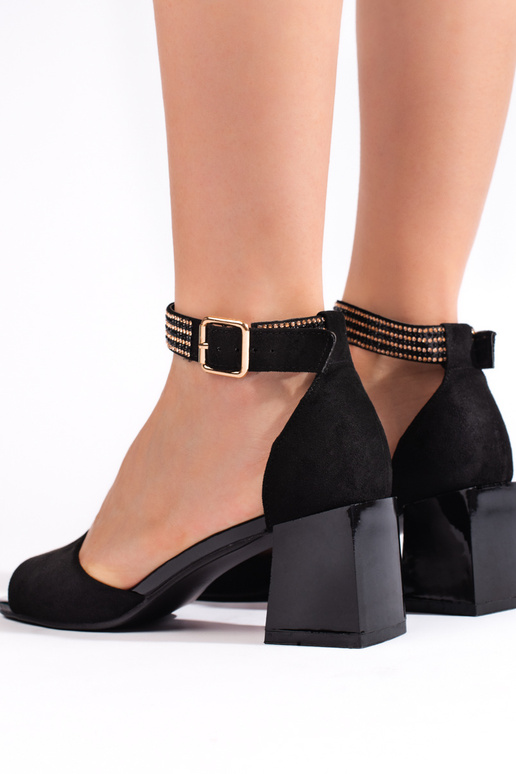 sandalias negras con tacón bajo sandalias negras con tacón bajo