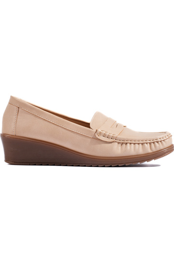 Mocasines de mujer beige