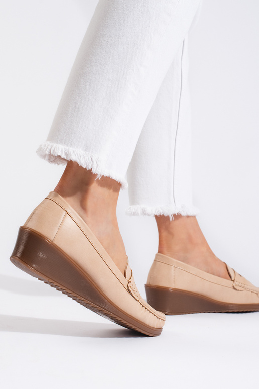 Mocasines de mujer beige