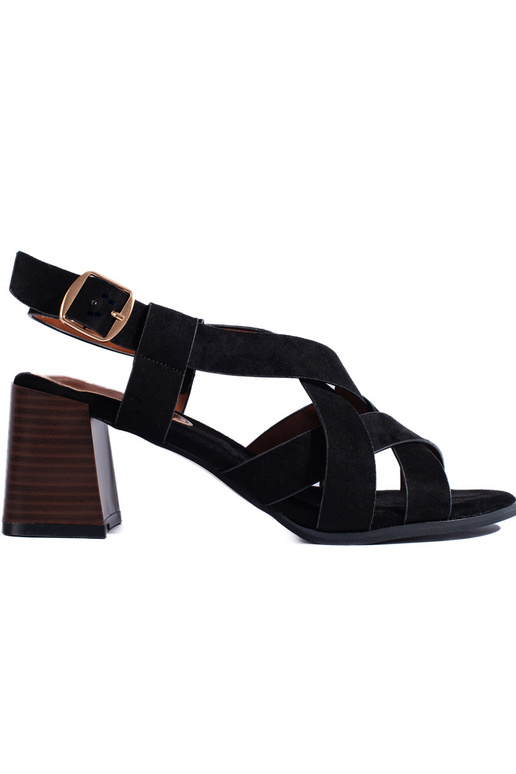 zapatos de tacón de gamuza negra