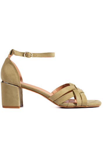 sandalias de gamuza verde