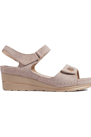 sandalias de ante beige