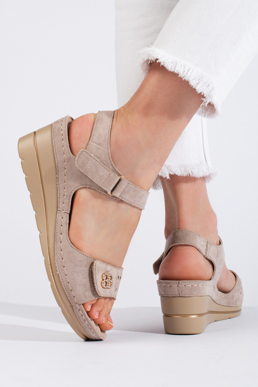 sandalias de ante beige sandalias de ante beige