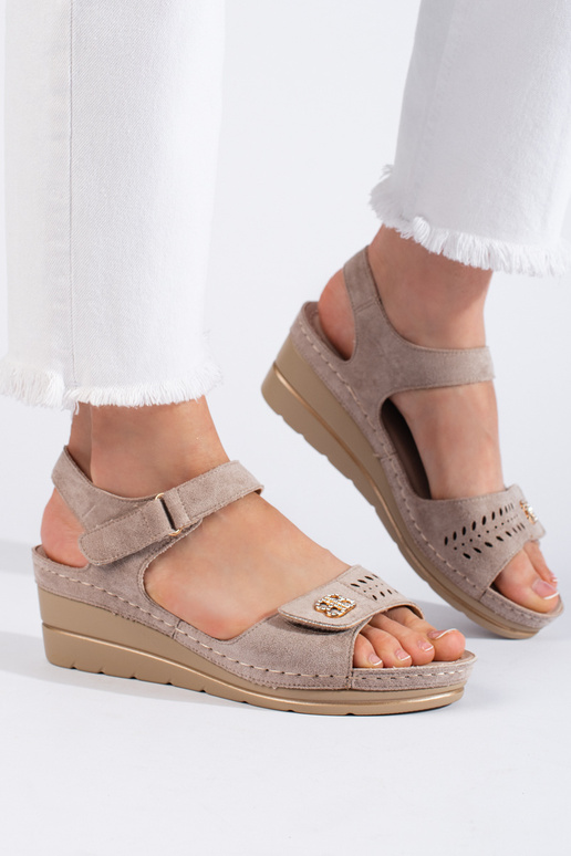 sandalias de ante beige sandalias de ante beige