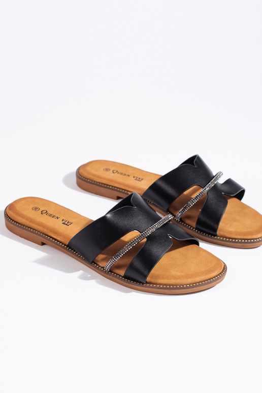 Pantuflas negras estilo elegante